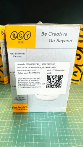 Fones de ouvidos QCY MeloBuds N50 HT12 ANC Bluetooth 5.4 Branco (LACRADO)
