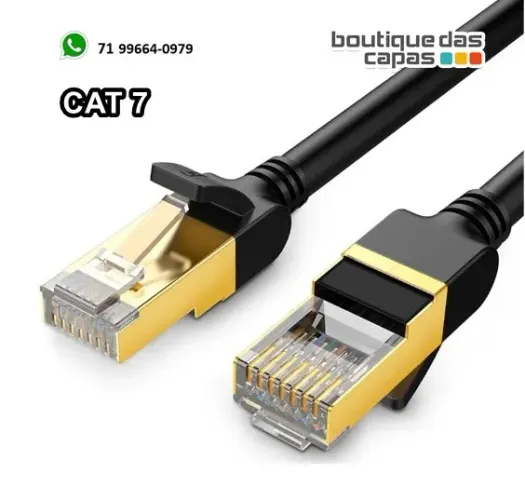 CABO DE REDE CAT7 UGREEN NW107 3M 3 METROS (CAT7) compatível com jogos PC PS5 PS4 PS3 Xbox
