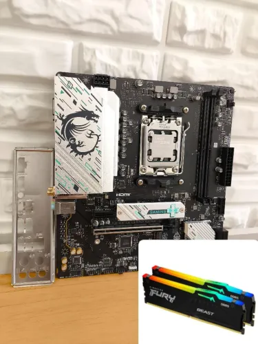 Kit upgrade AM5 Ryzen 7 7700x + 32gb RAM DDR5 + B650m MSI wifi ac trocas séries s/x ps5