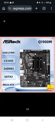 Placa mãe Asrock q1900 com processador Intel J1900 quad 2.0 GHz