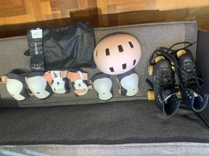 Patins Oxelo Dechatlon kit completo número 35