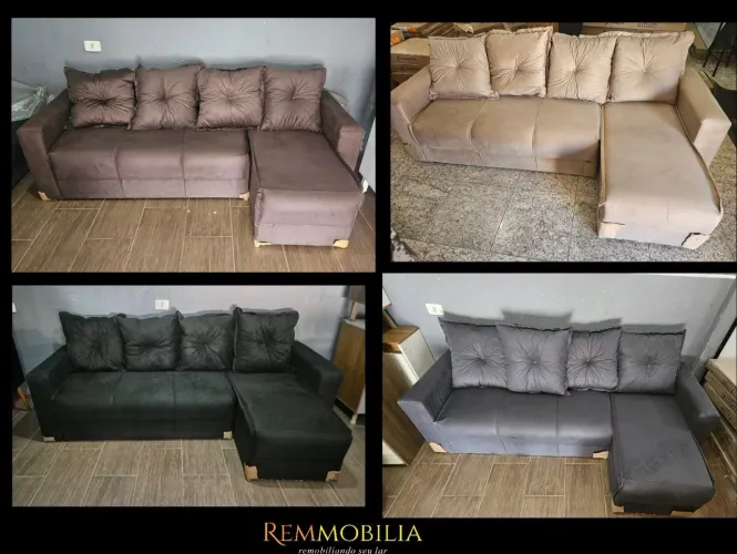 SOFÁ ESTOFADO SUEDE 4 LUGARES - NOVO / ENTREGAMOS