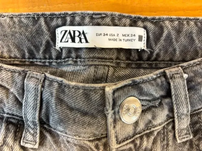 Calça Feminina Zara Black Jeans Wide Legging Tamanho 34 [Usada] Perfeito Estado