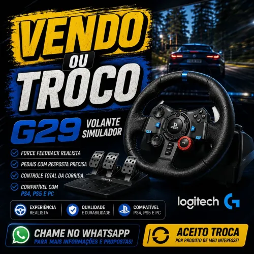 Vendo ou Troco Volante Simulador G29