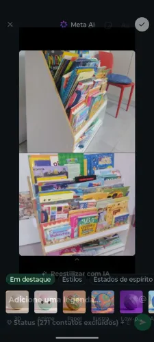 Estante infantil de livros 