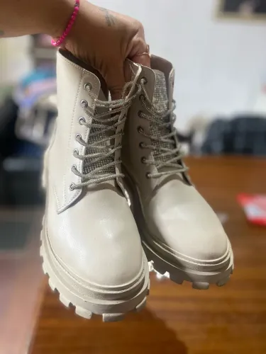 Coturno Off White strass
