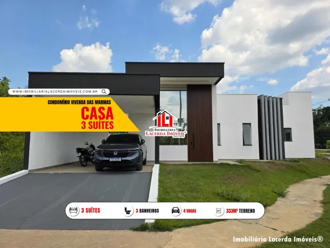 Vivenda das Marinas, Casa com pé-direito alto, Terreno 333m², 3 suítes