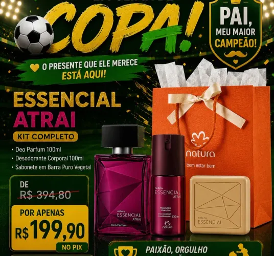 Kit Essencial Atrai masculino Promoção dia dos pais