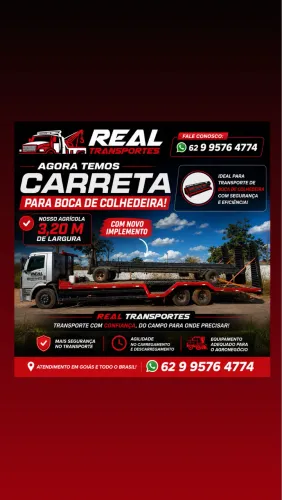 Transporte de Boca de Colhedeira | Carreta Agrícola Especial 3,20m