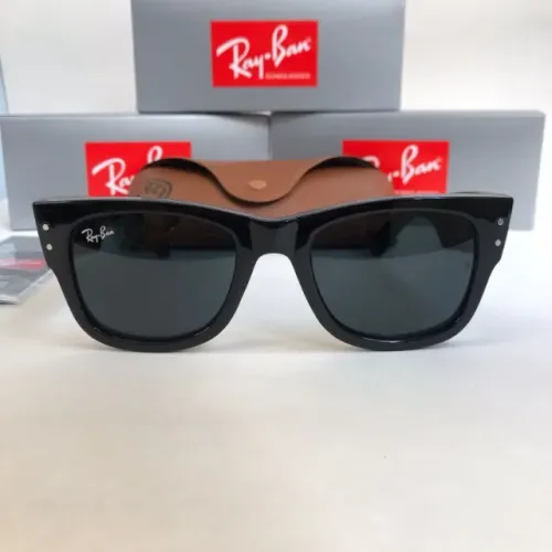 Óculos de sol ray-ban mega wayfarer black brilho lentes de cristal style