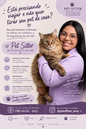 Pet Sitter & Auxiliar Veterinária