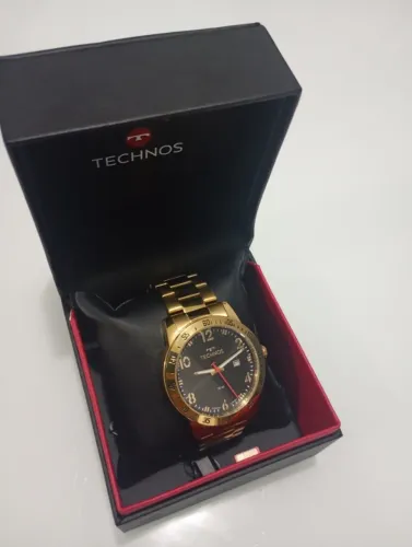 Relógio tecnos banhado a ouro 18 k top
