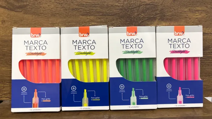 Marca texto, caixa fechada 12 unidade