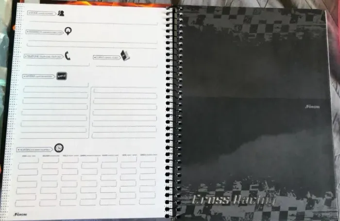 Caderno Universitário, 1 Matéria, Cross Racing, 80 folhas, Foroni