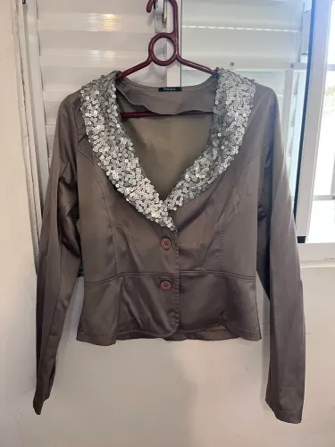 Blazer trimix prata brilhante