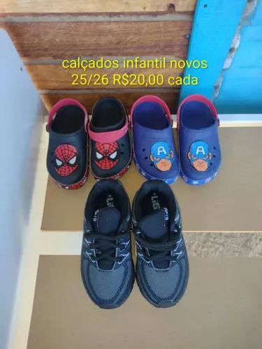 Calçados infantil valor e numeração nas fotos