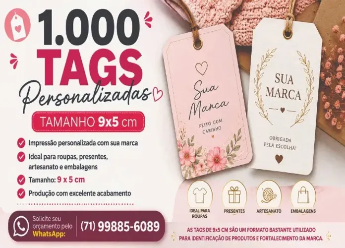 Promoção 1000 tags personalizadas !Arraiá de ofertas