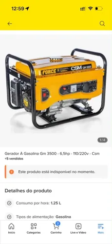 Gerador de energia a gasolina