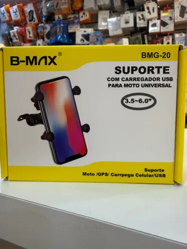 Carregador e suporte de celular para motos 