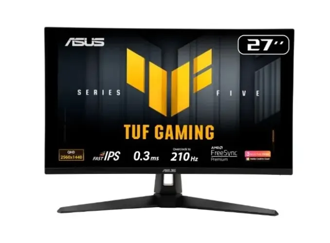 Monitor Gamer ASUS TUF 27", QHD, 210Hz, 0.3ms, Fast IPS, G-Sync Comp, FreeSync Premium, HD