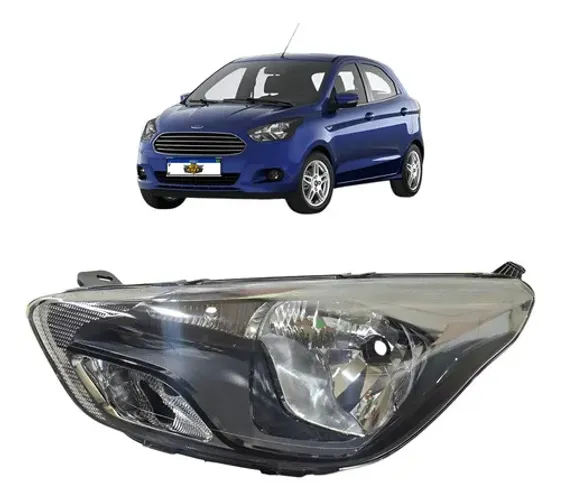 Farol Esquerdo Ford Ka 2015 2016 2017 2018 Máscara Negra Esquerdo/motorista