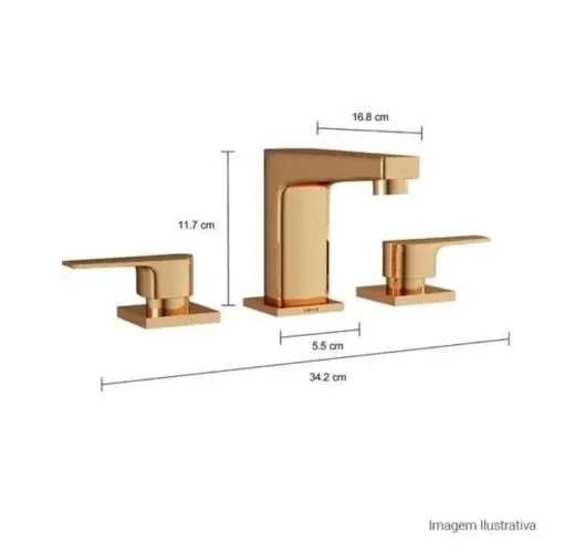do Misturador de Mesa Bica Baixa para Lavatório Level Red Gold da Deca