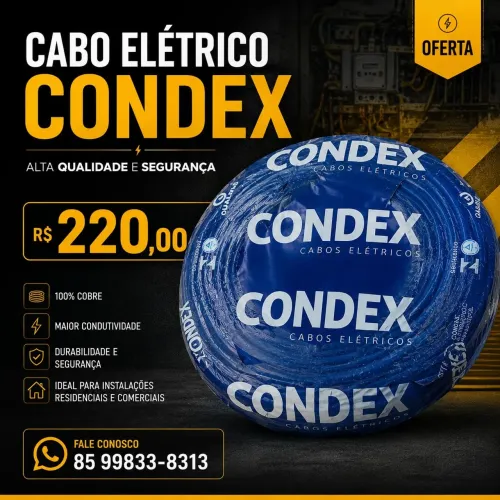Cabo Elétrico Condex 100% Cobre - Alta qualidade e Segurança