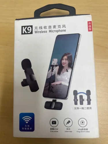 Microfone de lapela k9 sem fio entrada USB-C