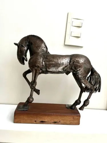 Cavalo de ferro Feito a mão Estatua Escultura