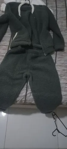 Conjunto cinza de sherpa peludo novo