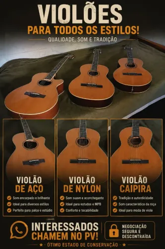 Violão de Aço, Violão de Nylon e Viola Caipira é o trio sertanejo 