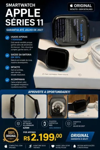Smartwatch Séries 11 Apple - Apenas 1 semana de uso