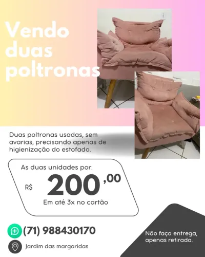 Duas poltronas para Sala de estar / Recepção / Studio