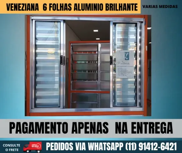janela para quarto aluminio brilhante