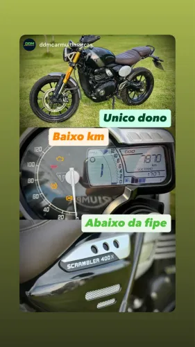 TRIUMPH SCRAMBLER 400X - MODELO 2025 - ÚNICO DONO - 7.000 KM 