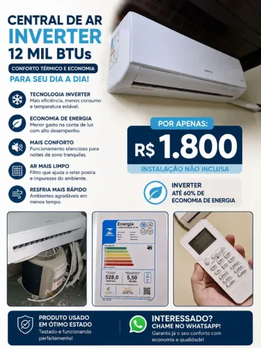 Central de ar Inverter 12.000 BTUs 