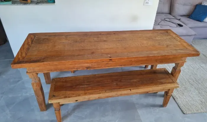 Mesa madeira rústica 2,00m x 70cm