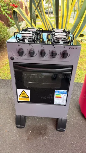 Fogão Braslar 4 Bocas Mesa de Vidro Preto - Acendimento Automático