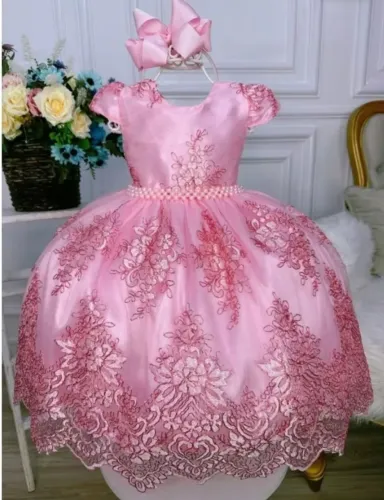 Vestido Luxo festa Infantil Tam 6 anos