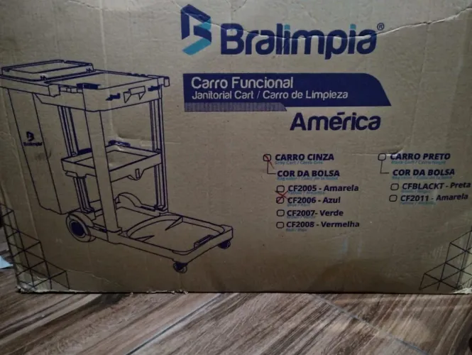 Carrinho funcional de limpeza bralimpia completo