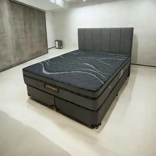 Cama Queen size com colchão espuma selada d60