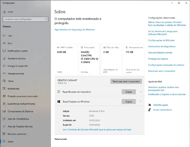 Computador Intel I5 + SSD + Placa de VIdeo