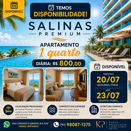 OPORTUNIDADE!! Salinas Premium Gav Resort | Diária R$ 800,00 (Aceita cartão de crédito)