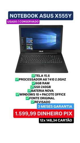 Notebook Asus com garantia loja