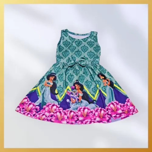 Vestido infantil temático em poliéster e elastano