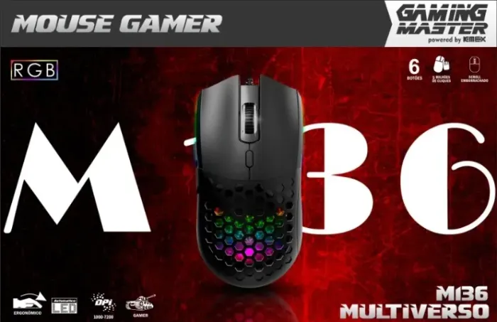 Mouse Gamer 7200dpi Multiverso Programável M136 K-mex *ENTREGA GRÁTIS*
