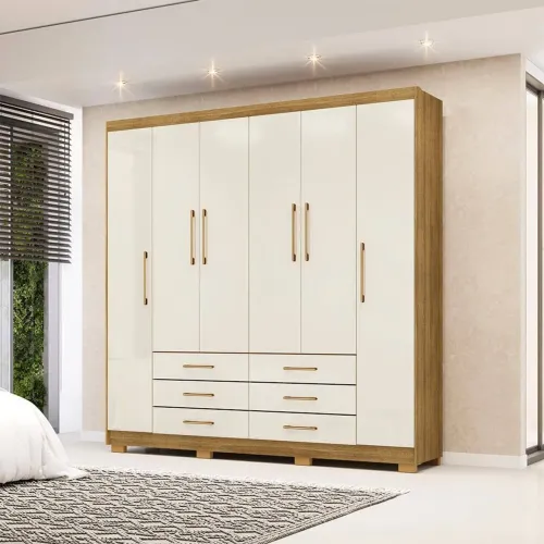 Guarda Roupa Casal 100% MDF 6 Portas Entrega Rápida DF e GO