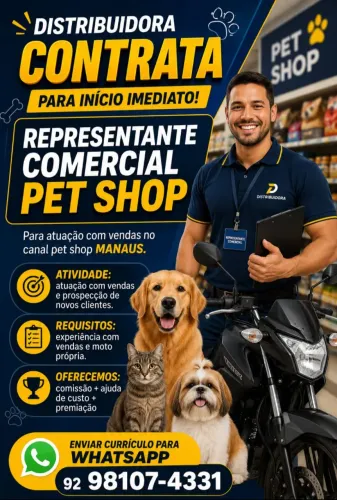 VAGA PARA REPRESENTANTE COMERCIAL