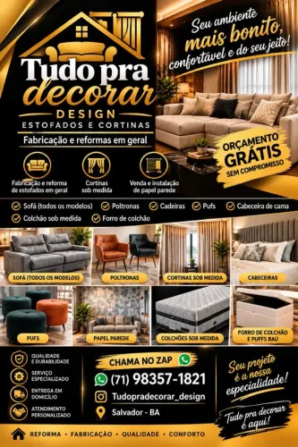Reforma e fabricação estofados e cortinas