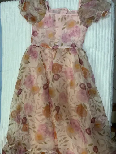Vestido Infantil / Juvenil Shein Tam 11-12 Anos Floral Romântico Organza com Forro